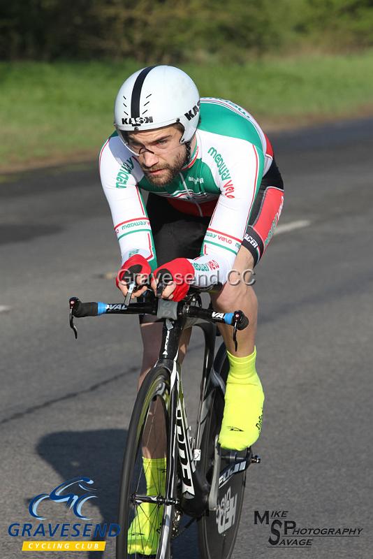 20180422-0173.jpg - Medway Velo Club rider Steven Melia-Chamberlain at  KCA 10 Time Trial 22-April-2018, Lenham, Kent