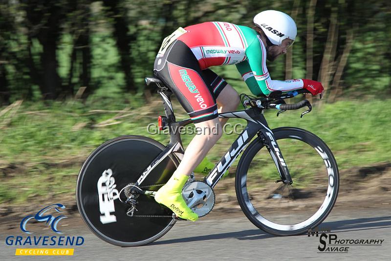 20180422-0489.jpg - Medway Velo Club rider Steven Melia-Chamberlain at  KCA 10 Time Trial 22-April-2018, Lenham, Kent