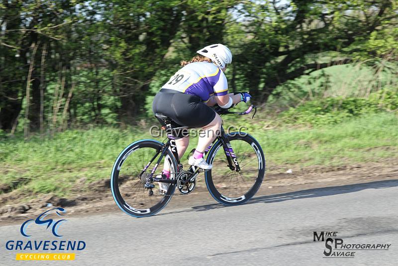 20180422-0897.jpg - San Fairy Ann CC rider Stephanie Waters at  KCA 10 Time Trial 22-April-2018, Lenham, Kent