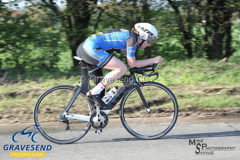 20180422-0922.jpg - London Dynamo rider Liz Saul at  KCA 10 Time Trial 22-April-2018, Lenham, Kent