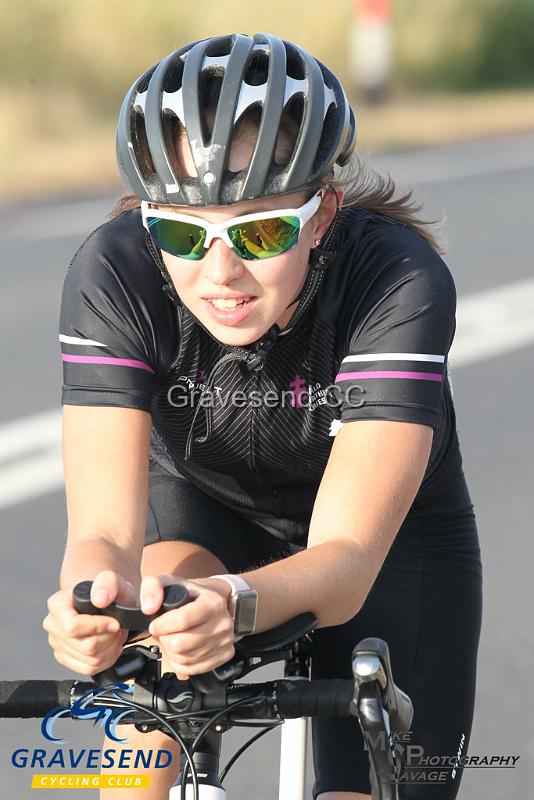20180710-0072.jpg - Medway Tri Rider Lilly Gibbs at GCC Evening 10 Time Trial 10-July-2018.  Isle of Grain, Kent.