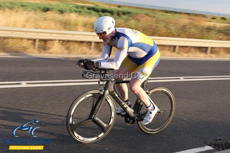 20180710-0564.jpg - CC Bexley Rider Mark Starbuck at GCC Evening 10 Time Trial 10-July-2018.  Isle of Grain, Kent.