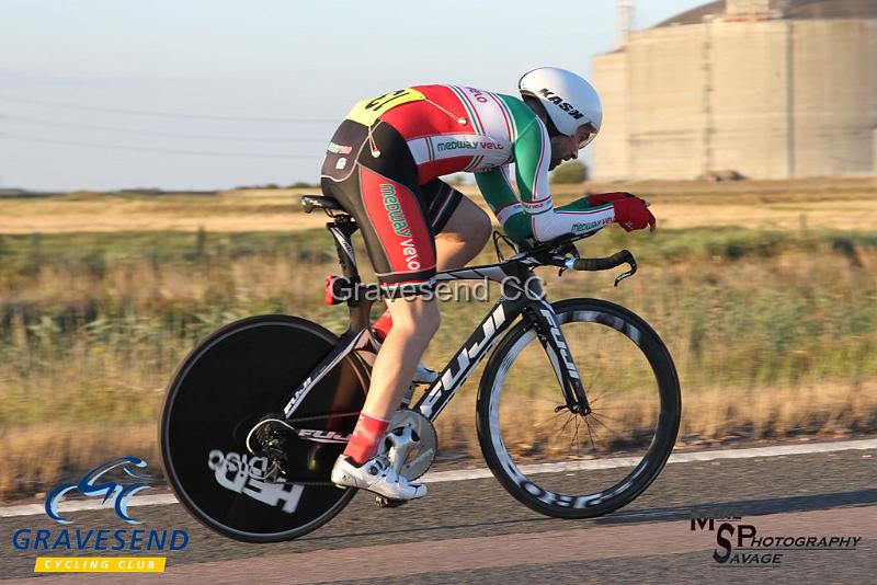 20180731-0492.jpg - Medway Velo Rider Steven Melia-Chamberlain at GCC Evening 10 Time Trial 31-July-2018.  Isle of Grain, Kent.