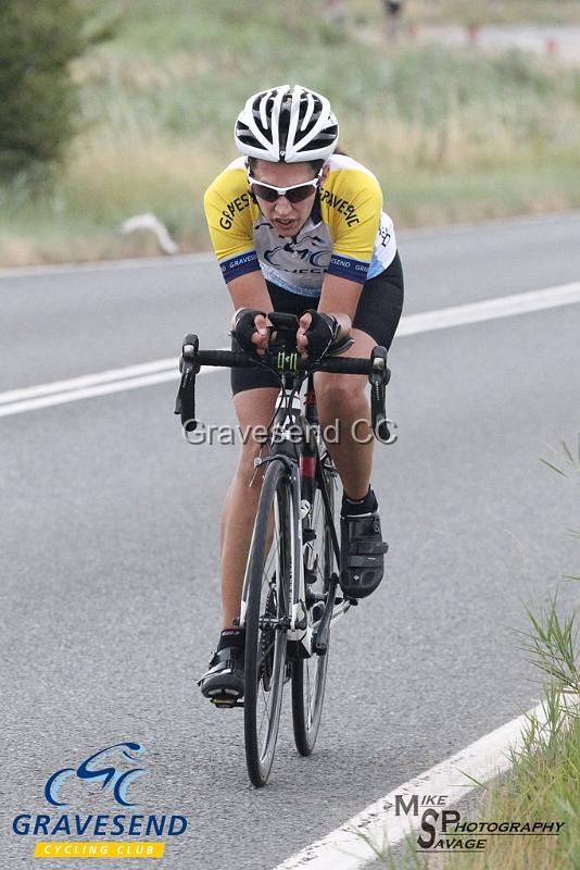 20180807-0043.jpg - GCC Rider Kate Savage at GCC Evening 10 Time Trial 07-Aug-2018.  Isle of Grain, Kent.