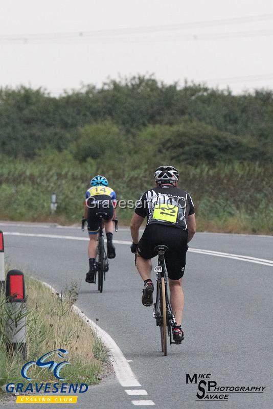 20180807-0140.jpg - Medway Tri Rider Peter Stawowski and Woolwich CC Rider Harry Ives at GCC Evening 10 Time Trial 07-Aug-2018.  Isle of Grain, Kent.