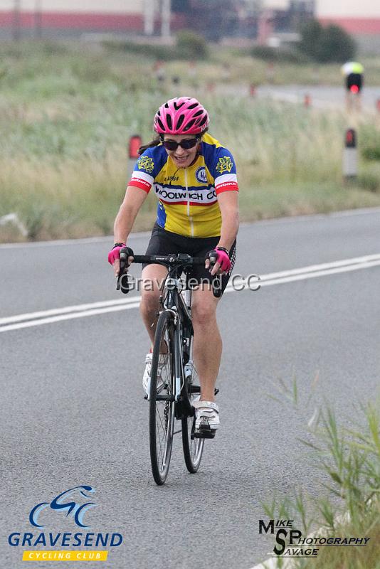 20180807-0170.jpg - Woolwich CC Rider E Ives at GCC Evening 10 Time Trial 07-Aug-2018.  Isle of Grain, Kent.