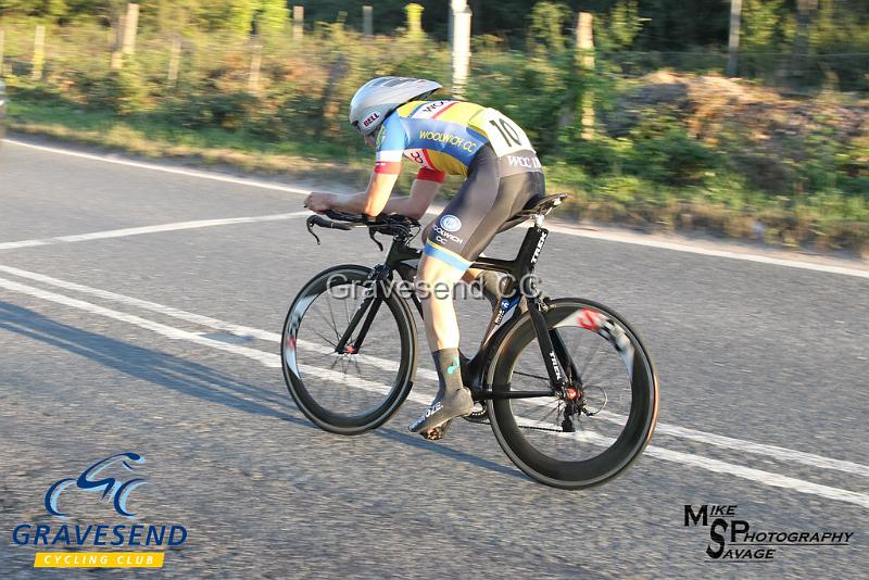 20180821-0375.jpg - Woolwich CC Rider Hugh Smith at GCC Evening 10 Time Trial 21-August-2018.  Isle of Grain, Kent.
