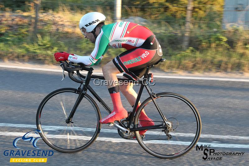 20180821-0523.jpg - Medway Velo Rider Steven Melia-Chamberlain at GCC Evening 10 Time Trial 21-August-2018.  Isle of Grain, Kent.