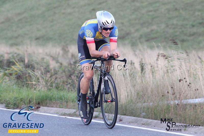 20180828-0351.jpg - Woolwich CC Rider Hugh Smith at GCC Evening 10 Time Trial 28-August-2018.  Isle of Grain, Kent.
