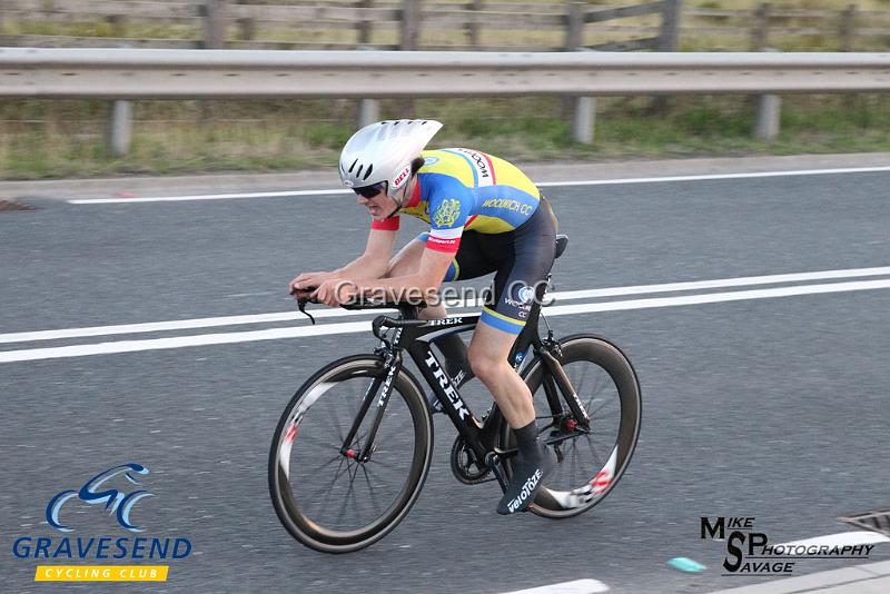20180828-0596.jpg - Woolwich CC Rider Hugh Smith at GCC Evening 10 Time Trial 28-August-2018.  Isle of Grain, Kent.