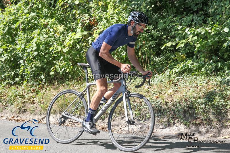20180902-0163.jpg - Rider Myles Brown at GCC Hill Climb 02-September-2018.  Exedown Hill, Kent.