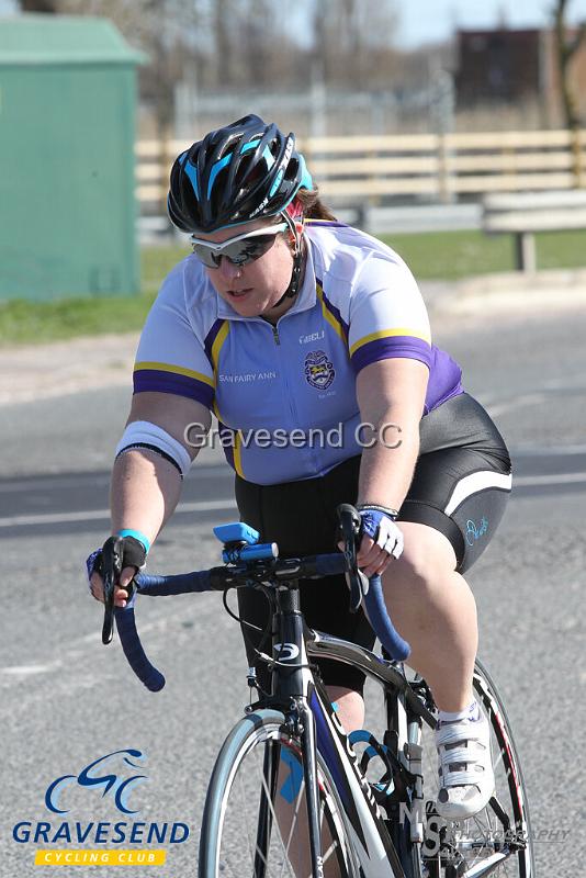 20190324-0389.jpg - San Fairy Ann Rider Steph Hopcraft at GCC Sunday 10 Time Trial 24-March-2019.  Course Q10/24 Isle of Grain, Kent.