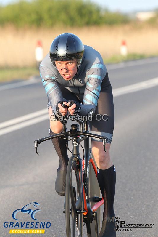 20190430-0073.jpg - Wildcats CC Rider Nick Elson at GCC Evening 10 Time Trial 30-April-2019.  Course Q10/24 Isle of Grain, Kent.