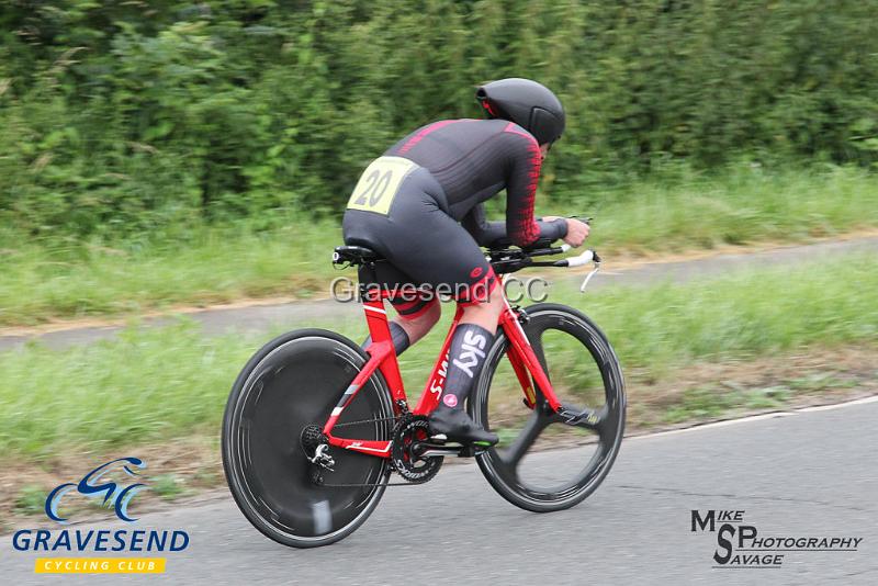 20190707-0624.jpg - Rider Antony Bee from Wigmore CC at  Ramsay Cup 25 Time Trial 07-July-2019, Course QS/20, Challock, Kent